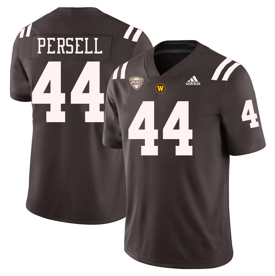 #44 Jerome Persell Western Michigan Broncos College Football Jerseys Stitched-Brown